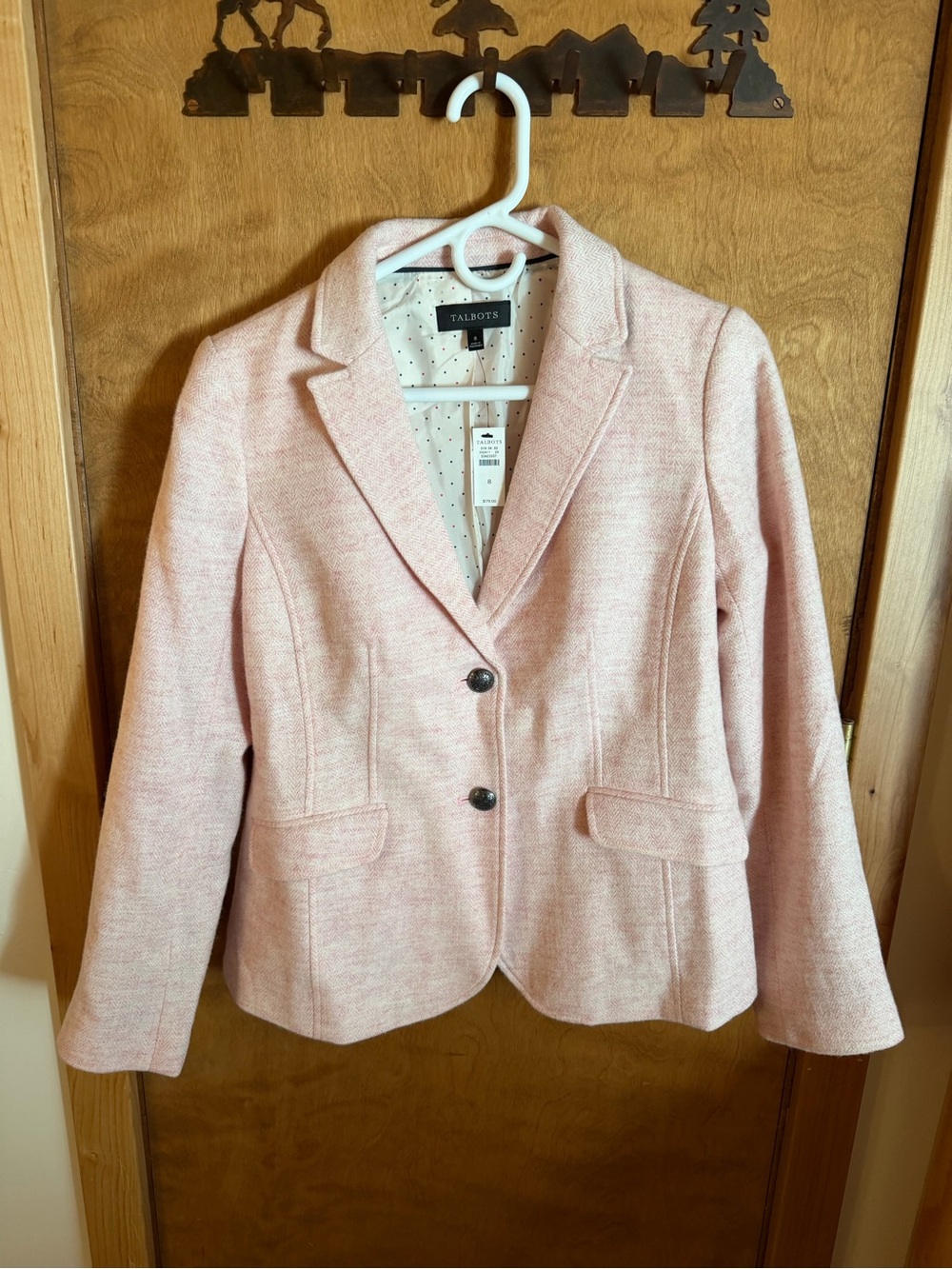 Talbots Pink Women's Tailored Wool Blazer Jacket - Picture 2 of 5
